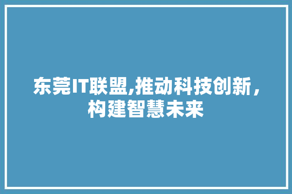 东莞IT联盟,推动科技创新，构建智慧未来