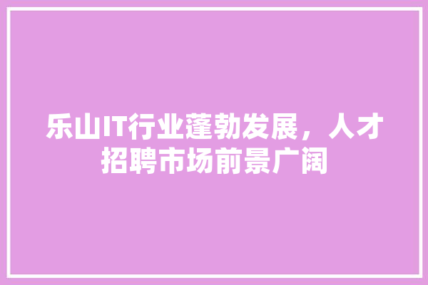 乐山IT行业蓬勃发展，人才招聘市场前景广阔
