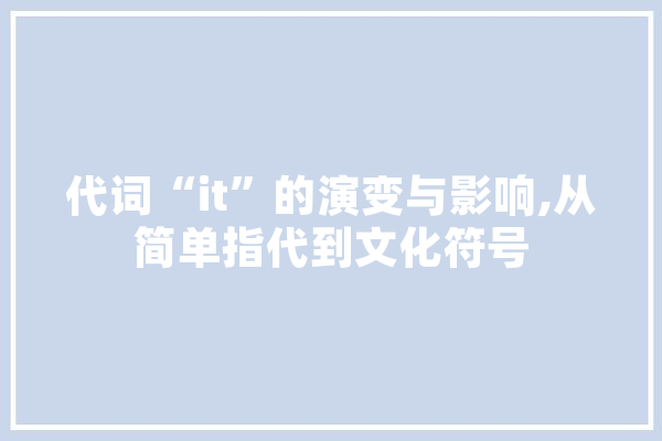 代词“it”的演变与影响,从简单指代到文化符号