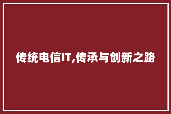 传统电信IT,传承与创新之路