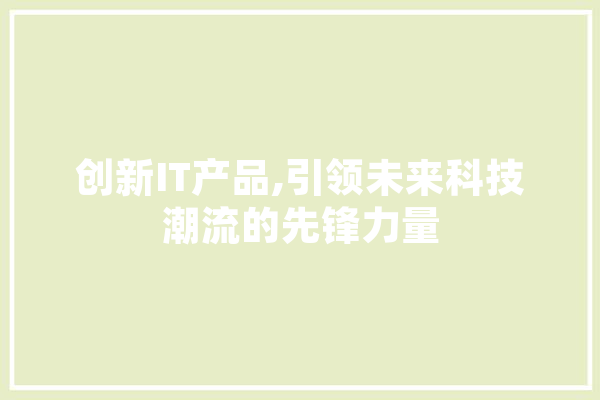 创新IT产品,引领未来科技潮流的先锋力量 绘影字幕