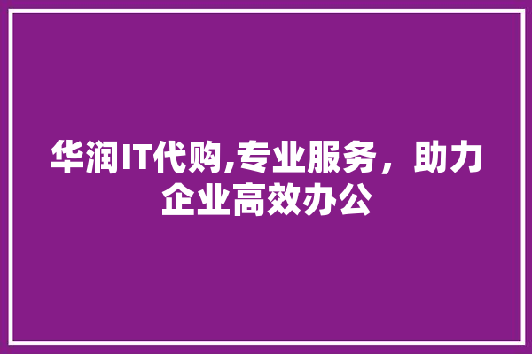 华润IT代购,专业服务，助力企业高效办公
