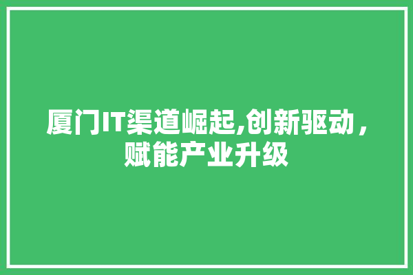 厦门IT渠道崛起,创新驱动，赋能产业升级