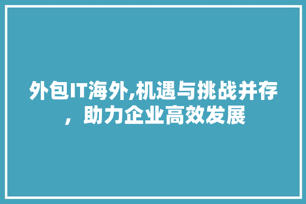 外包IT海外,机遇与挑战并存，助力企业高效发展 科技快讯