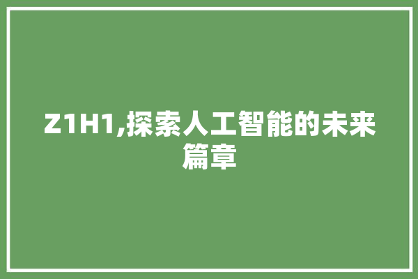 Z1H1,探索人工智能的未来篇章