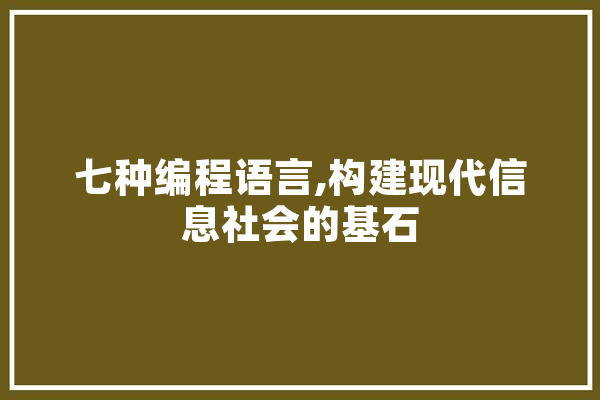 七种编程语言,构建现代信息社会的基石