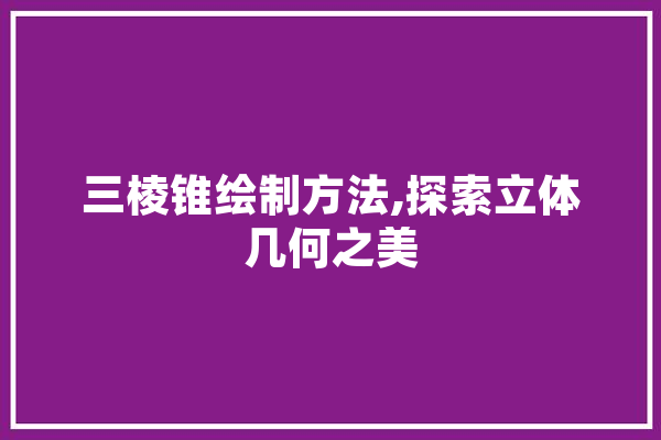 三棱锥绘制方法,探索立体几何之美
