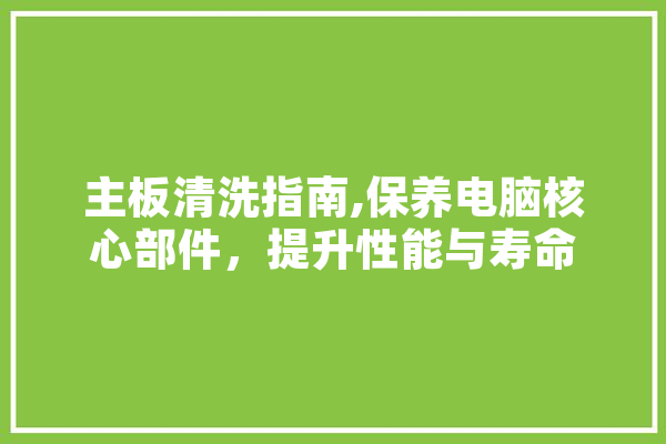 主板清洗指南,保养电脑核心部件，提升性能与寿命