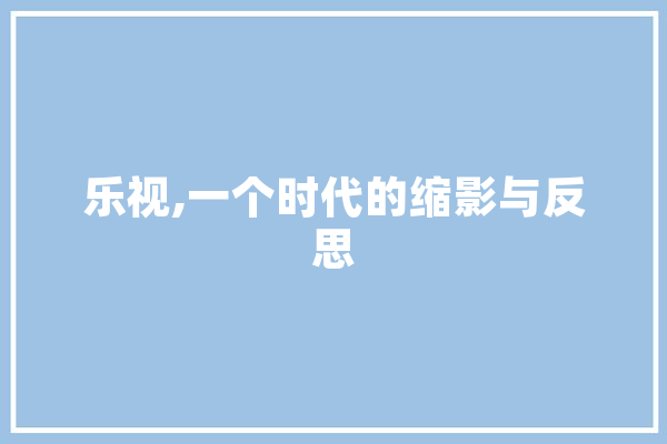 乐视,一个时代的缩影与反思