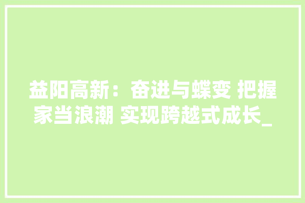 益阳高新：奋进与蝶变 把握家当浪潮 实现跨越式成长_益阳_家当