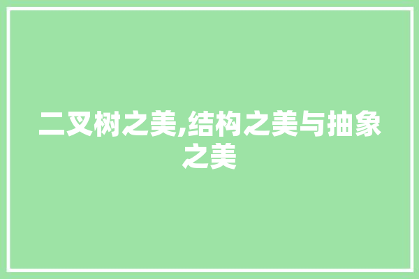 二叉树之美,结构之美与抽象之美