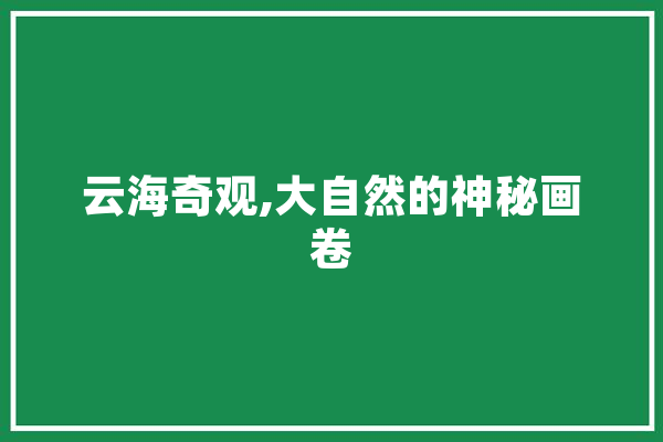 云海奇观,大自然的神秘画卷