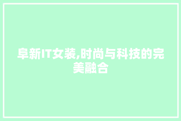 阜新IT女装,时尚与科技的完美融合 智能问答