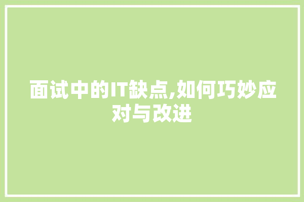 面试中的IT缺点,如何巧妙应对与改进