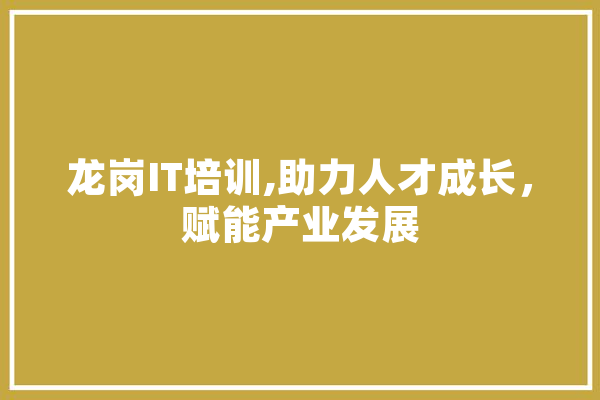 龙岗IT培训,助力人才成长，赋能产业发展