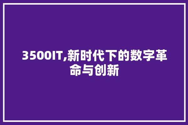 3500IT,新时代下的数字革命与创新