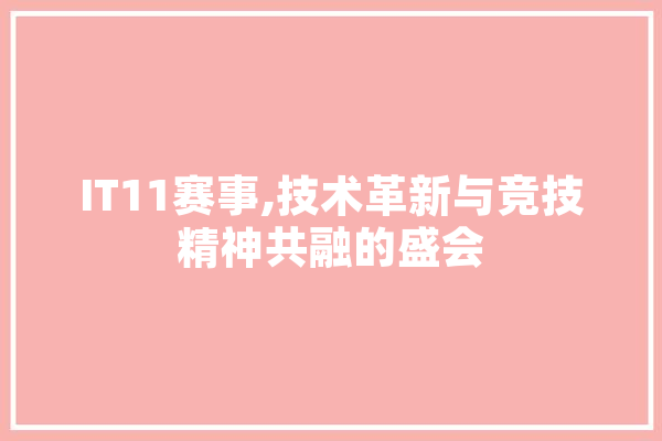 IT11赛事,技术革新与竞技精神共融的盛会