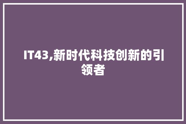 IT43,新时代科技创新的引领者