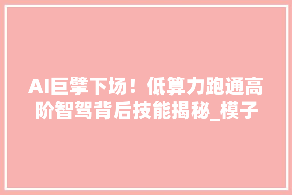 AI巨擘下场！低算力跑通高阶智驾背后技能揭秘_模子_计划 AI快讯