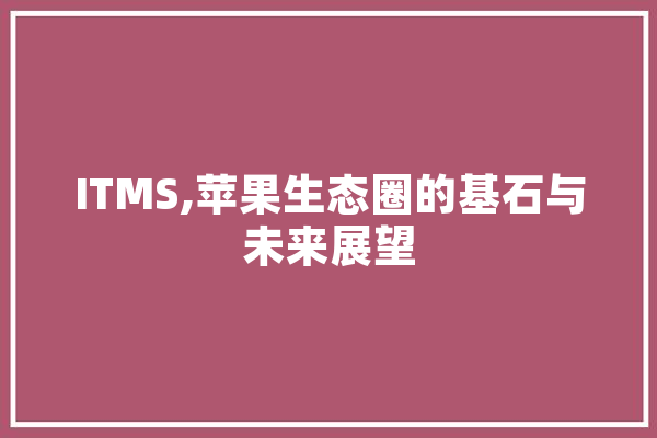 ITMS,苹果生态圈的基石与未来展望