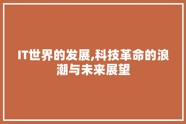 IT世界的发展,科技革命的浪潮与未来展望