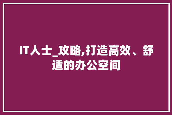 IT人士_攻略,打造高效、舒适的办公空间