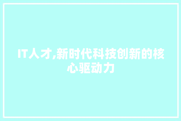 IT人才,新时代科技创新的核心驱动力