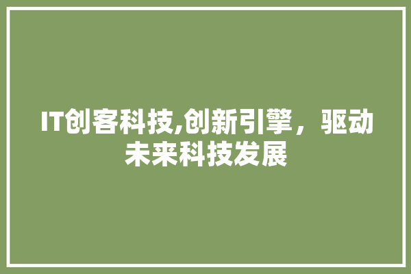 IT创客科技,创新引擎，驱动未来科技发展