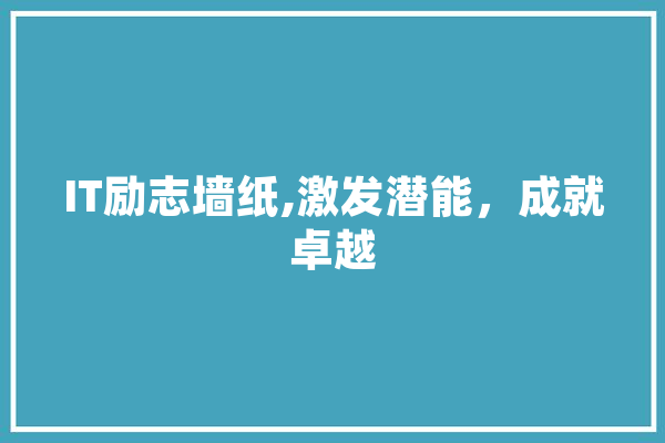 IT励志墙纸,激发潜能，成就卓越