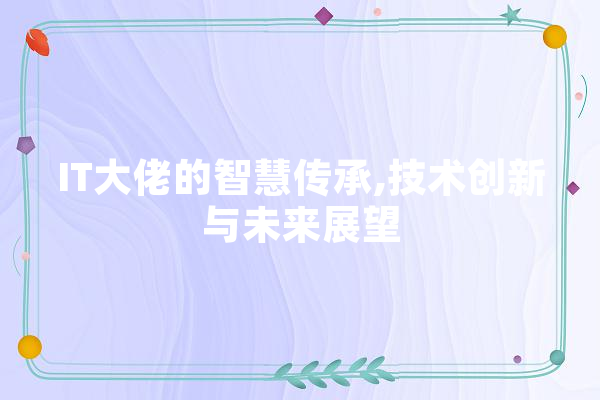 IT大佬的智慧传承,技术创新与未来展望