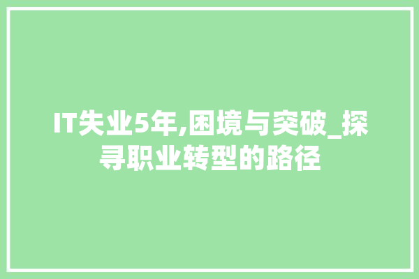 IT失业5年,困境与突破_探寻职业转型的路径