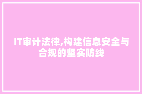 IT审计法律,构建信息安全与合规的坚实防线