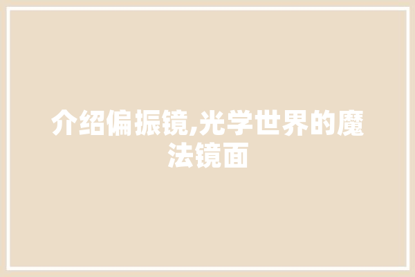 介绍偏振镜,光学世界的魔法镜面
