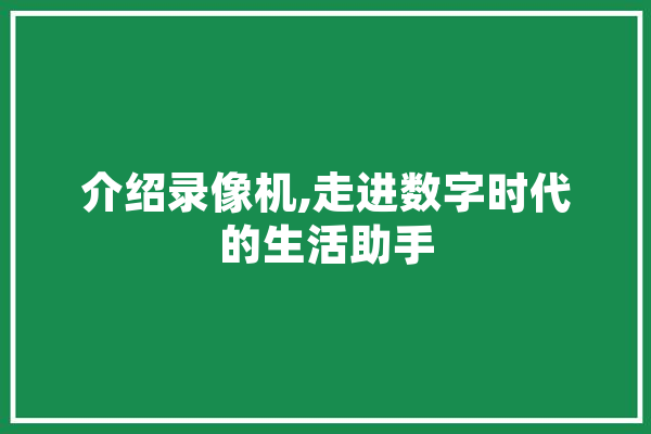 介绍录像机,走进数字时代的生活助手