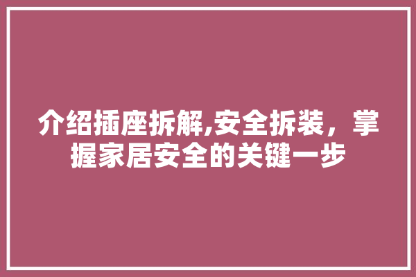 介绍插座拆解,安全拆装，掌握家居安全的关键一步 云服务