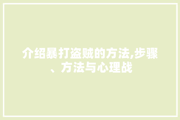 介绍暴打盗贼的方法,步骤、方法与心理战