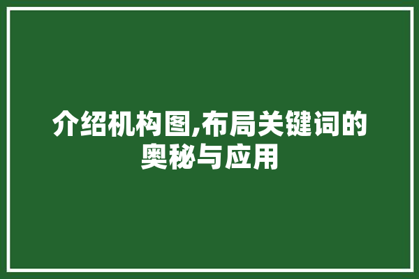 介绍机构图,布局关键词的奥秘与应用