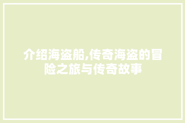 介绍海盗船,传奇海盗的冒险之旅与传奇故事