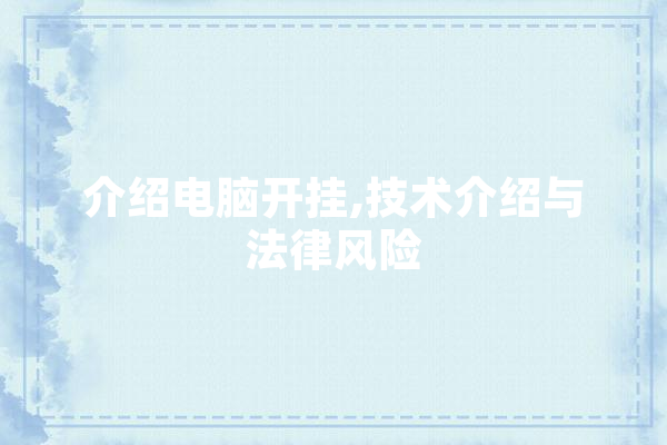 介绍电脑开挂,技术介绍与法律风险
