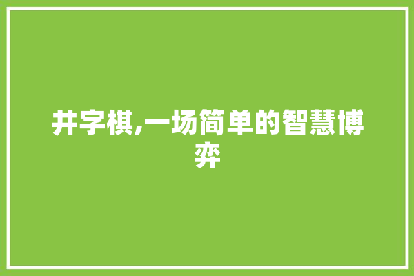 井字棋,一场简单的智慧博弈
