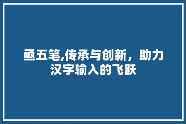 亟五笔,传承与创新，助力汉字输入的飞跃 云服务