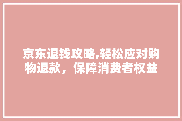 京东退钱攻略,轻松应对购物退款，保障消费者权益