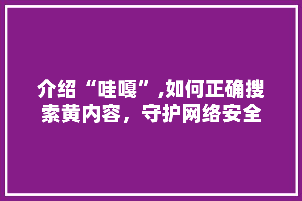 介绍“哇嘎”,如何正确搜索黄内容，守护网络安全