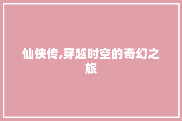 仙侠传,穿越时空的奇幻之旅 计算机