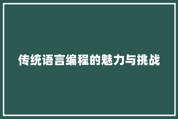 传统语言编程的魅力与挑战
