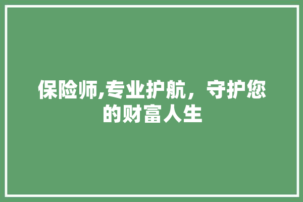 保险师,专业护航，守护您的财富人生