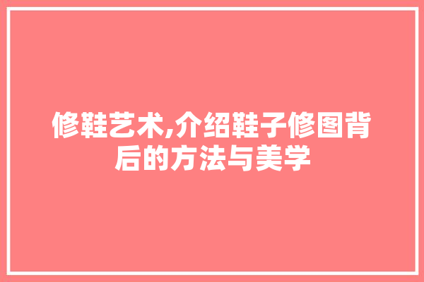 修鞋艺术,介绍鞋子修图背后的方法与美学