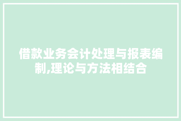 借款业务会计处理与报表编制,理论与方法相结合 计算机