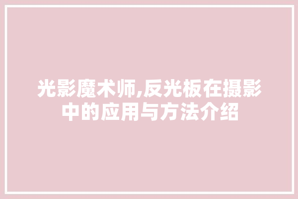 光影魔术师,反光板在摄影中的应用与方法介绍 文字写作