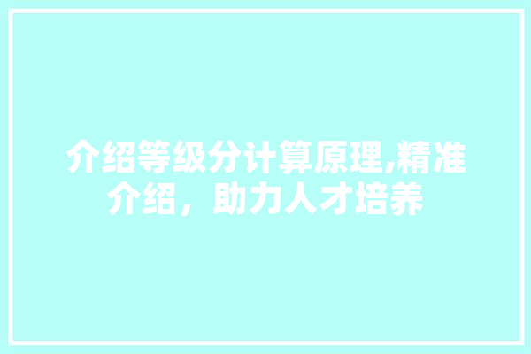 介绍等级分计算原理,精准介绍，助力人才培养